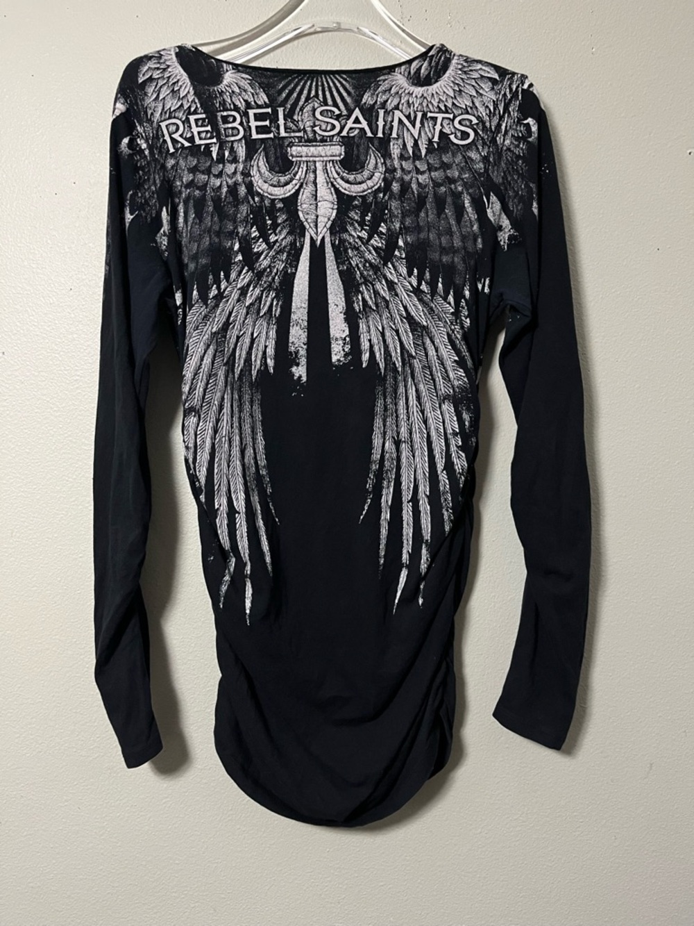 Affliction American Customs Diamond Motors T-Shirt Size XL Long Sleeve Bling - Picture 5 of 9